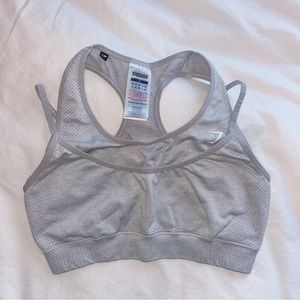 Gymshark Vital Rise Sports Bra in Light Grey Marl